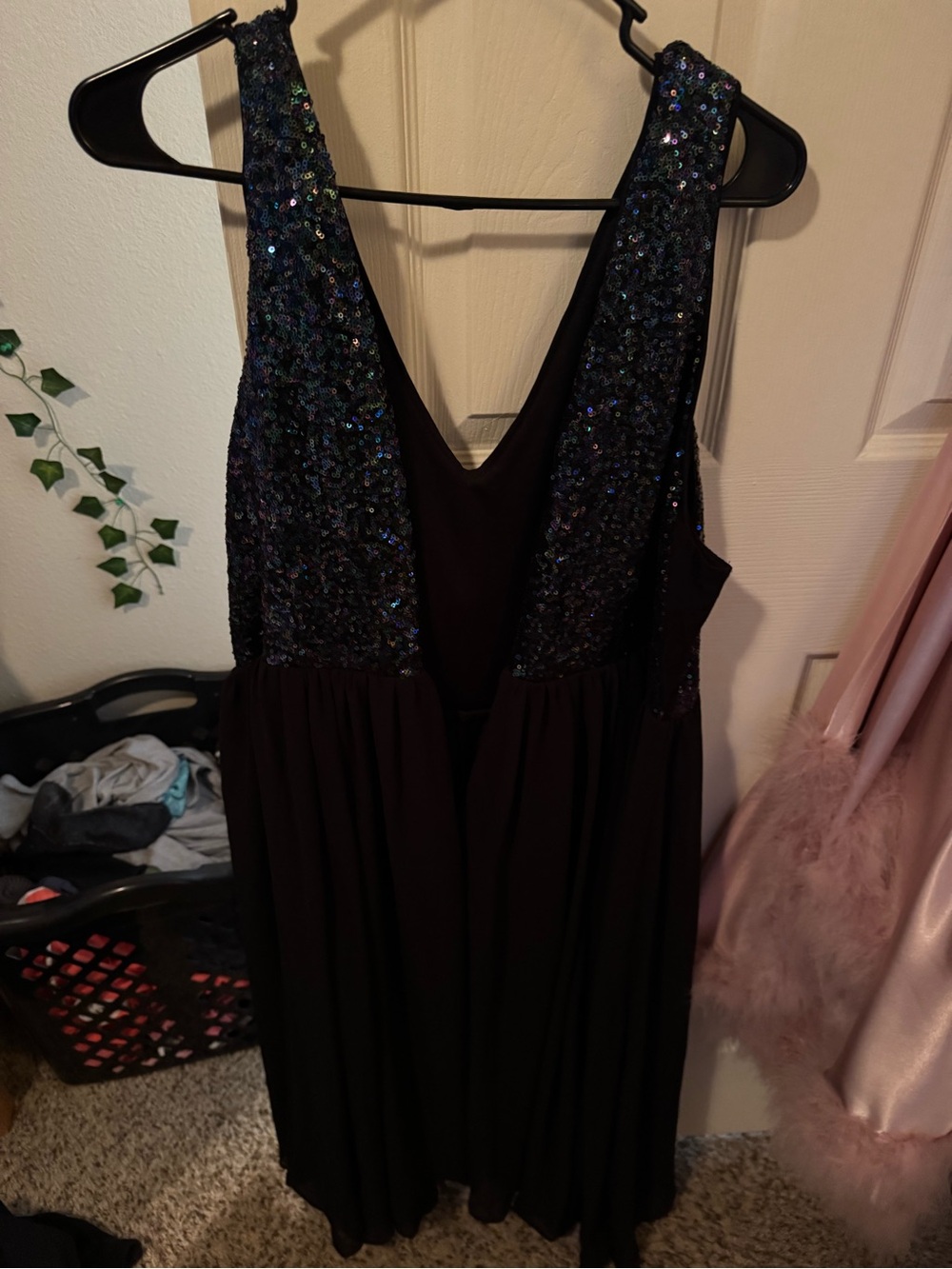 torrid Black Sequin V-Neck Prom Dress